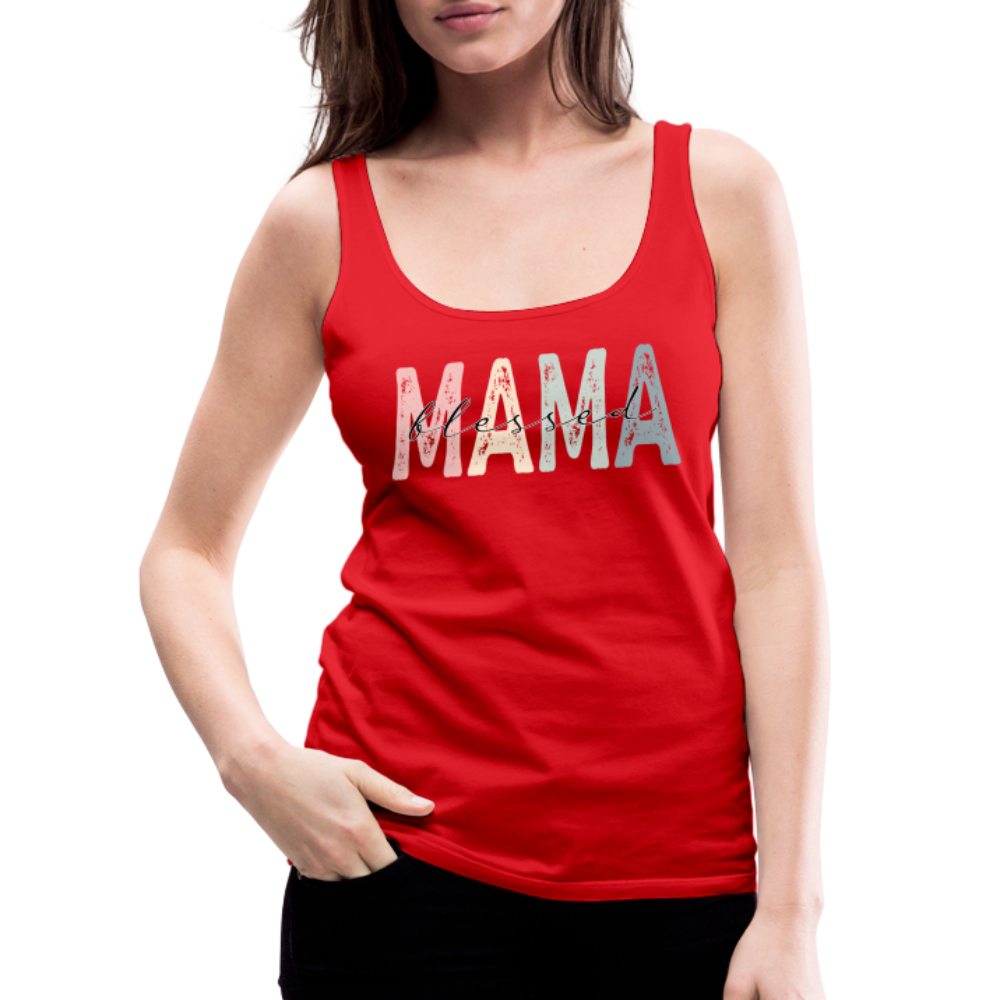 Blessed Mama Women’s Premium Tank Top - red