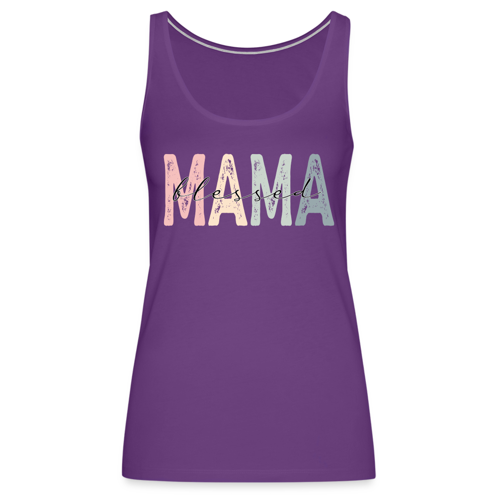 Blessed Mama Women’s Premium Tank Top - purple