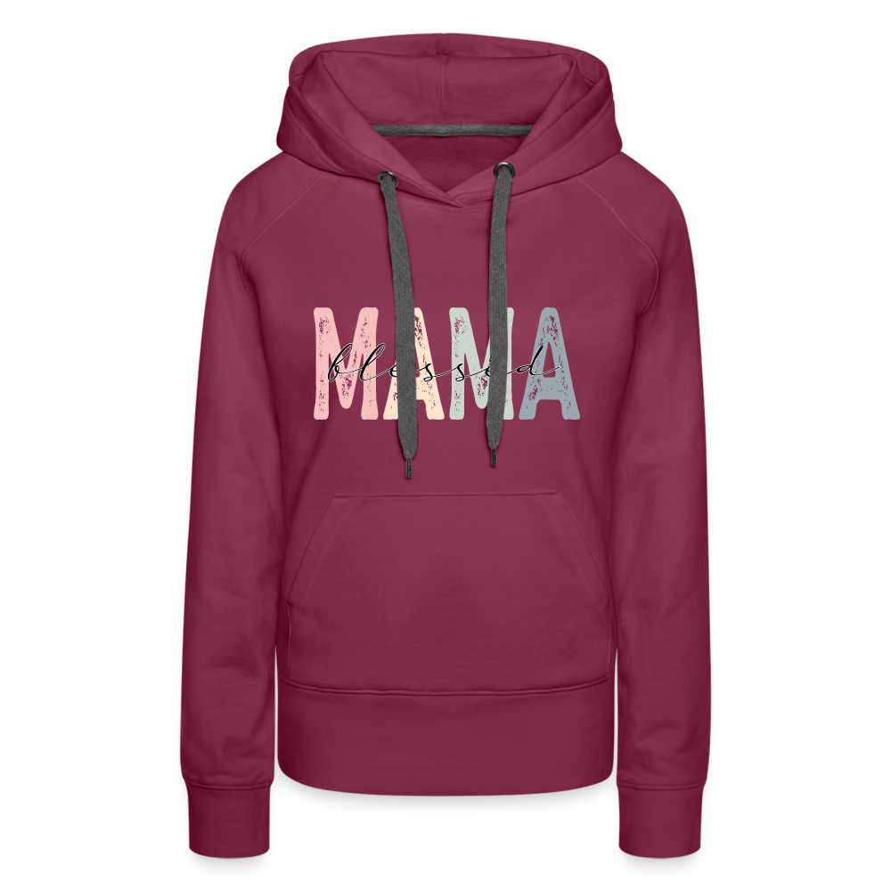 Blessed Mama Women’s Premium Hoodie - burgundy