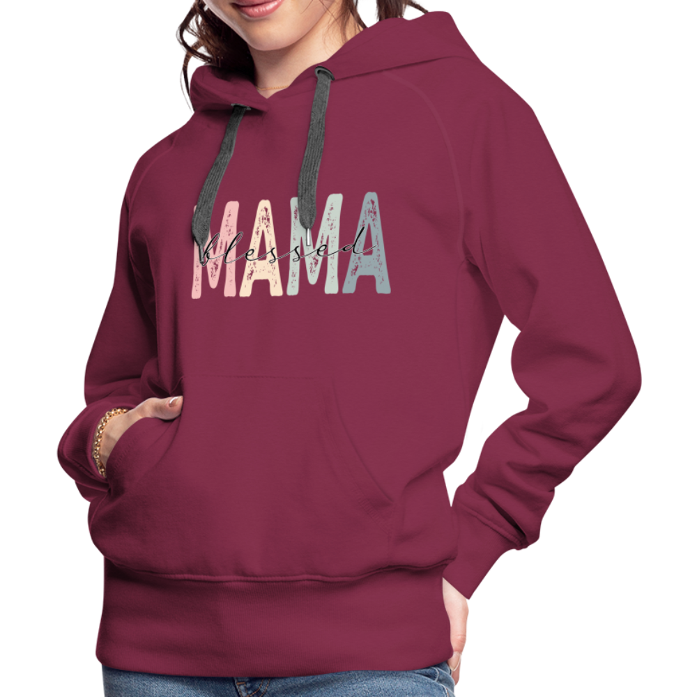 Blessed Mama Women’s Premium Hoodie - burgundy