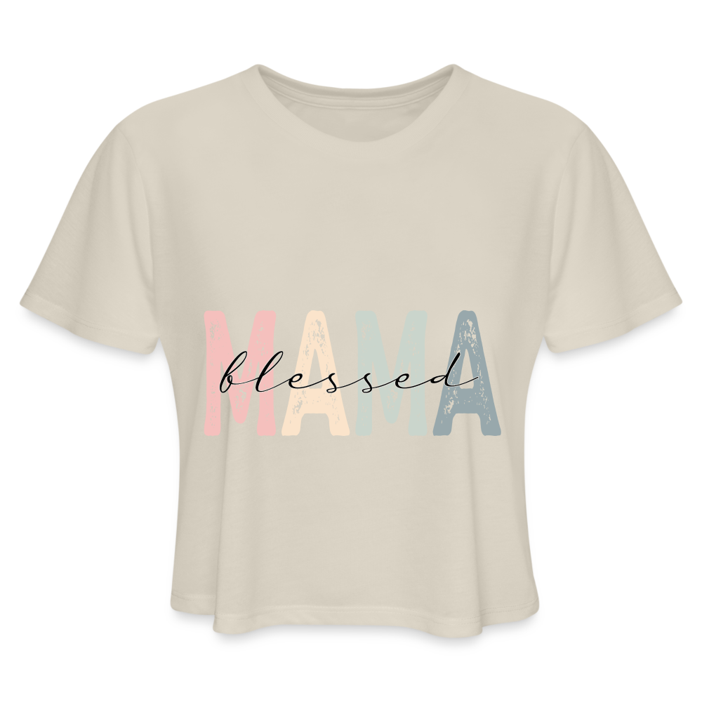 Blessed Mama Cropped T-Shirt - dust