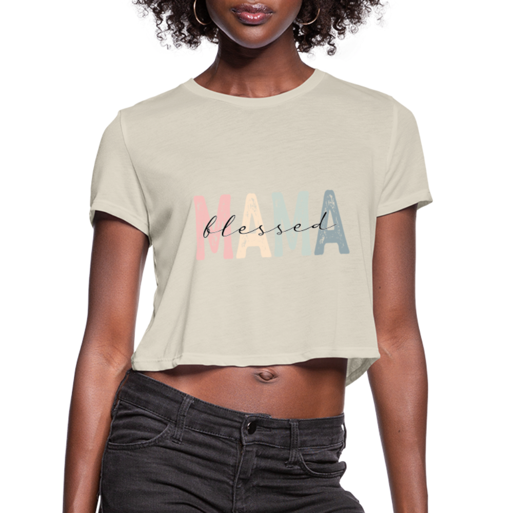 Blessed Mama Cropped T-Shirt - dust