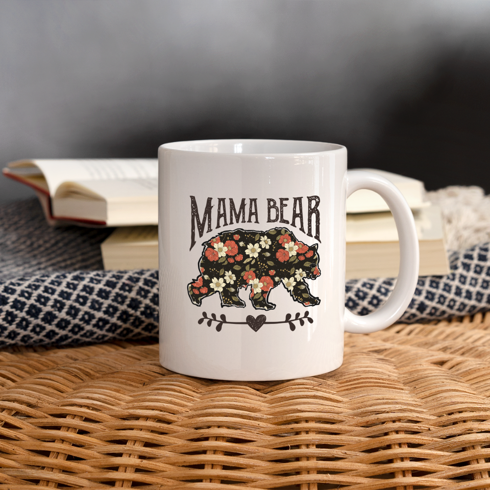 Mama Bear Coffee Mug (Floral Design) - white