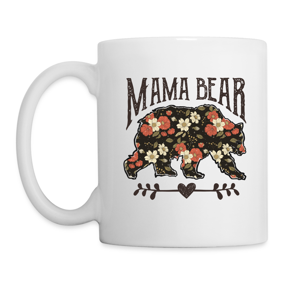 Mama Bear Coffee Mug (Floral Design) - white