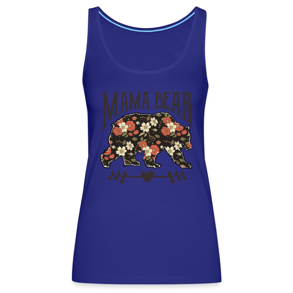 Mama Bear Women’s Premium Tank Top (Floral Design) - royal blue
