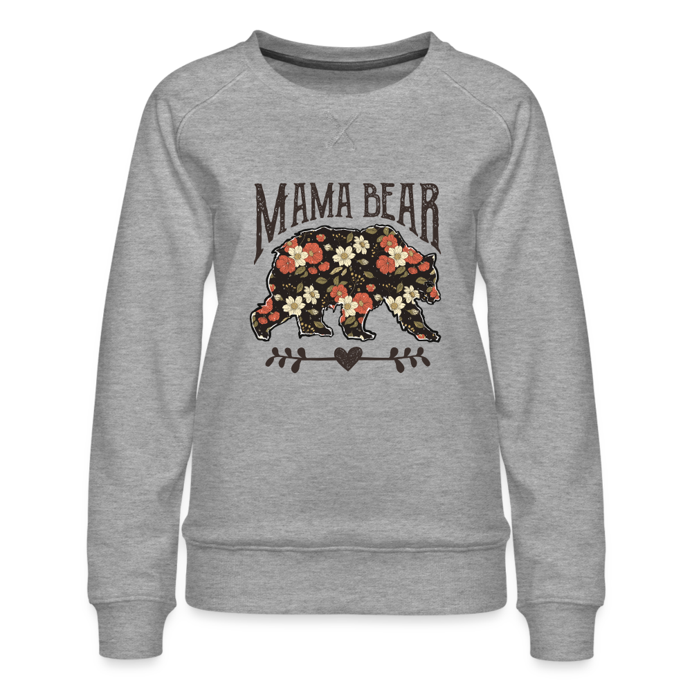 Mama Bear Premium Sweatshirt (Floral Design) - heather grey