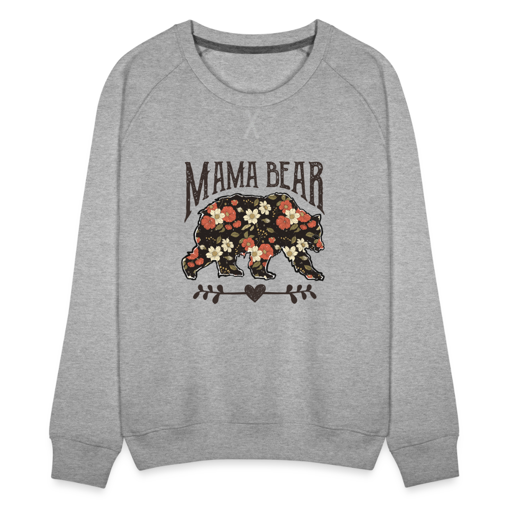 Mama Bear Premium Sweatshirt (Floral Design) - heather grey
