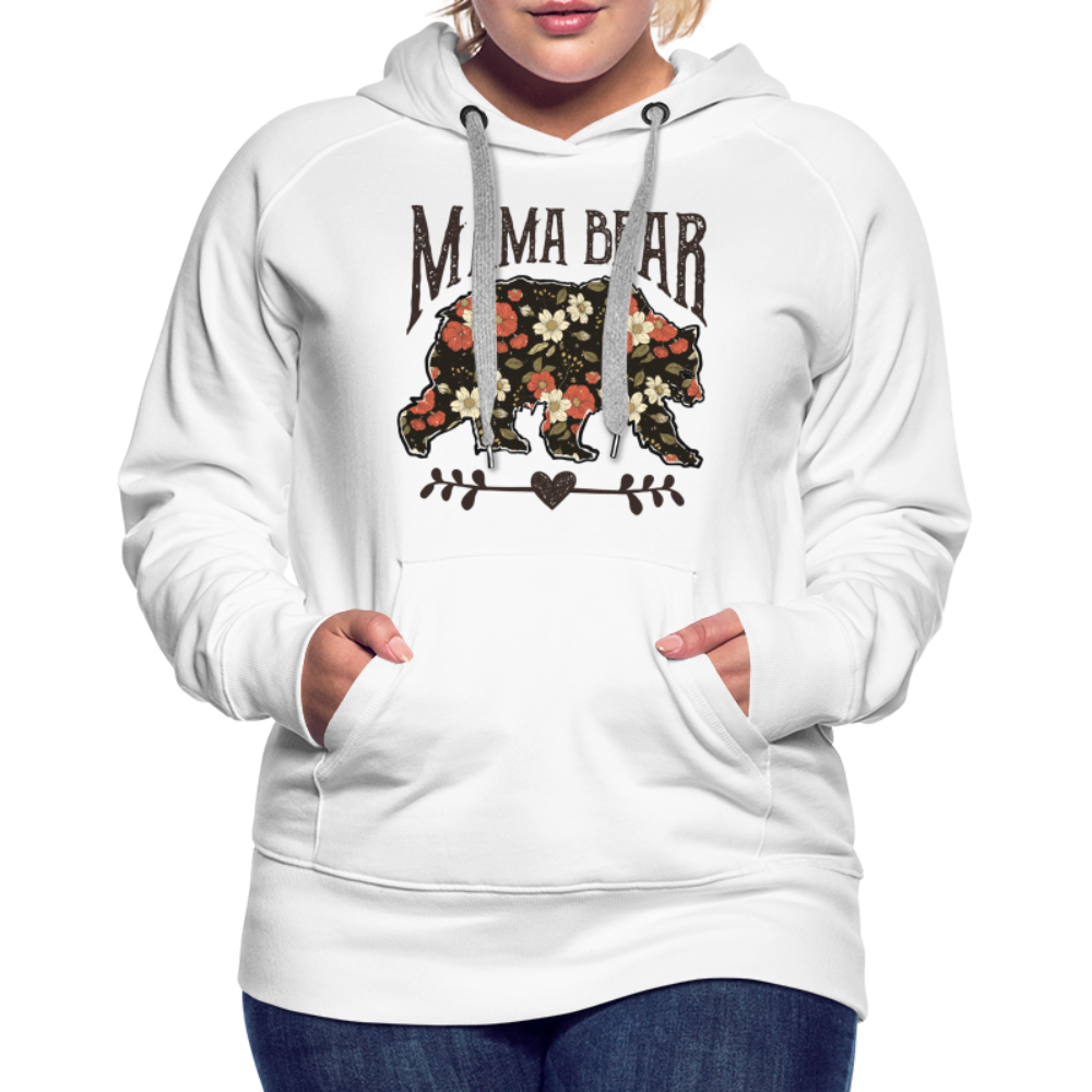 Mama Bear Premium Hoodie (Floral Design) - white