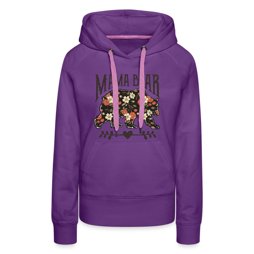 Mama Bear Premium Hoodie (Floral Design) - purple 