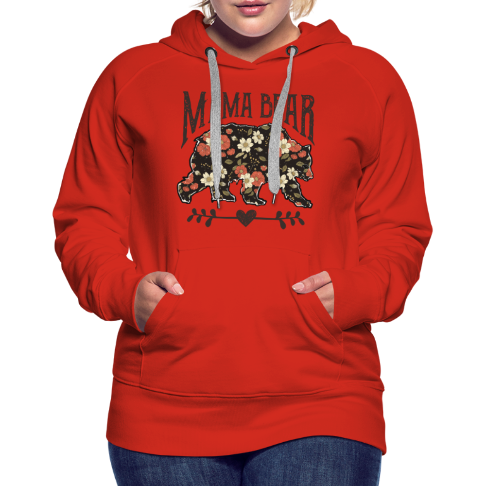 Mama Bear Premium Hoodie (Floral Design) - red