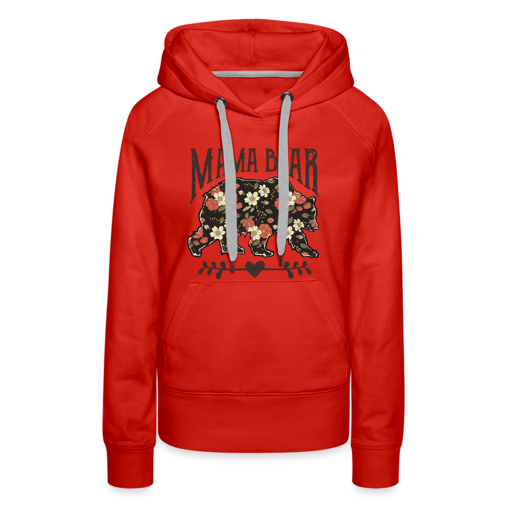 Mama Bear Premium Hoodie (Floral Design) - red