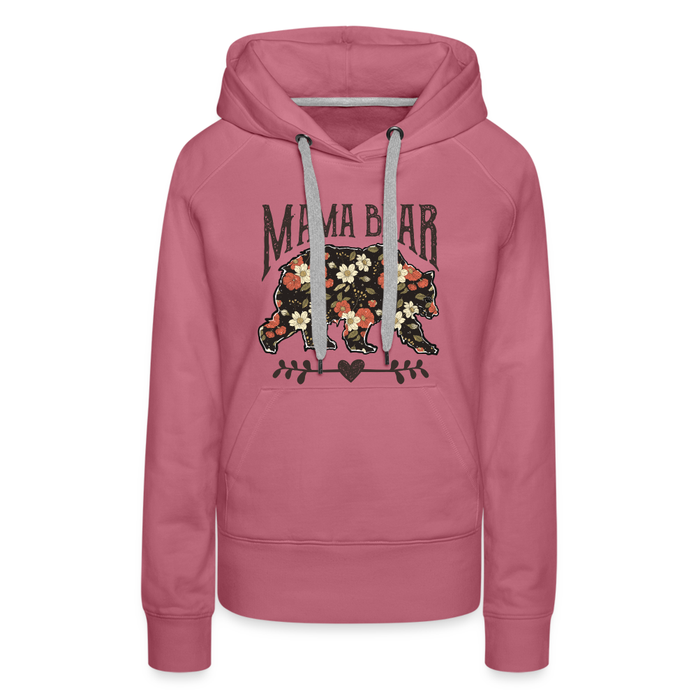 Mama Bear Premium Hoodie (Floral Design) - mauve