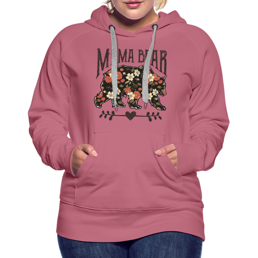 Mama Bear Premium Hoodie (Floral Design) - mauve