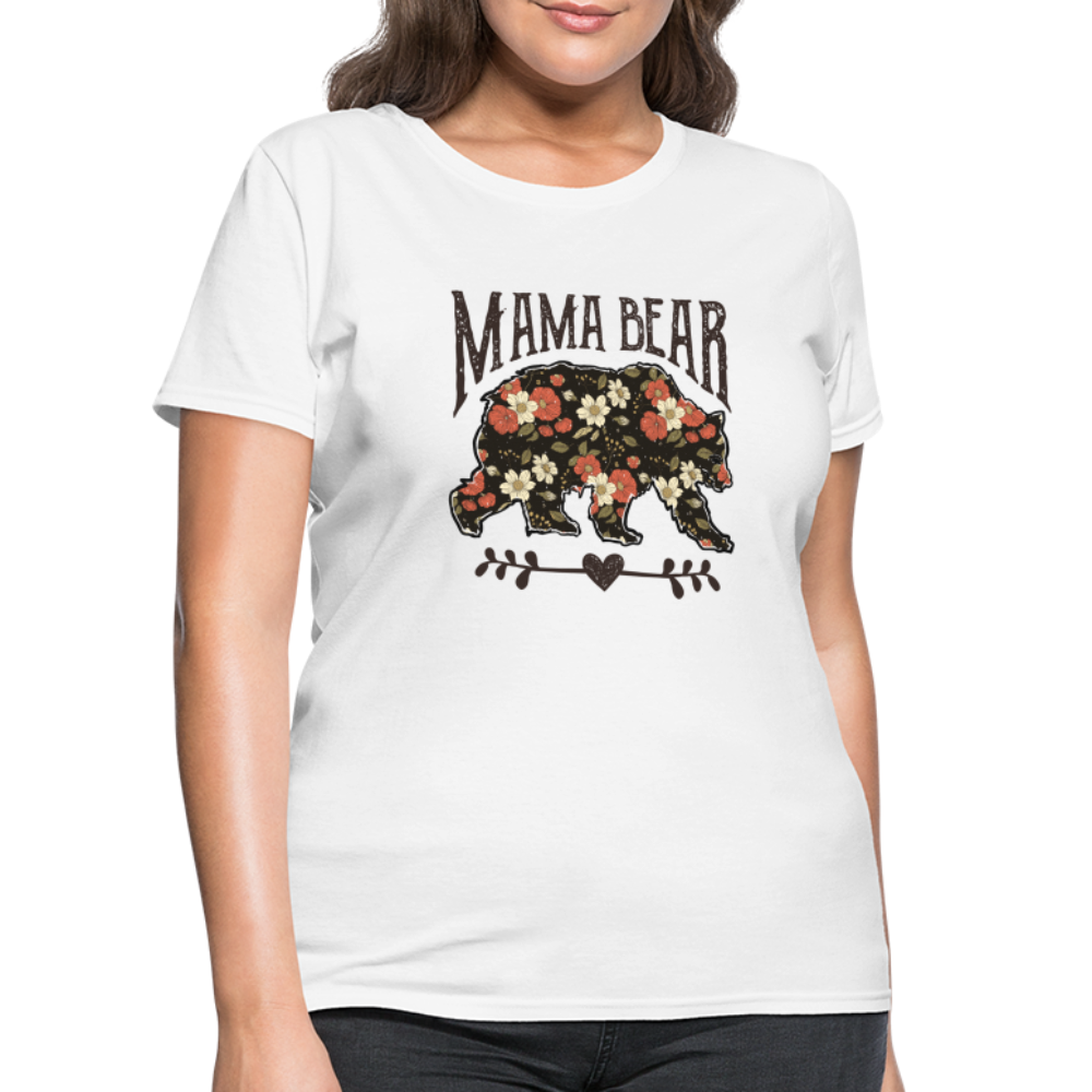 Mama Bear Women's T-Shirt (Floral Design) - white