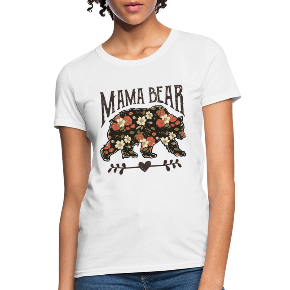 Mama Bear Women's T-Shirt (Floral Design) - white