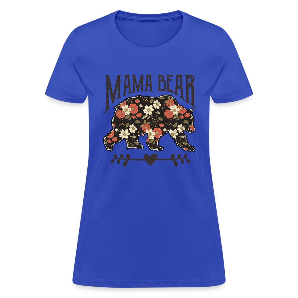 Mama Bear Women's T-Shirt (Floral Design) - royal blue