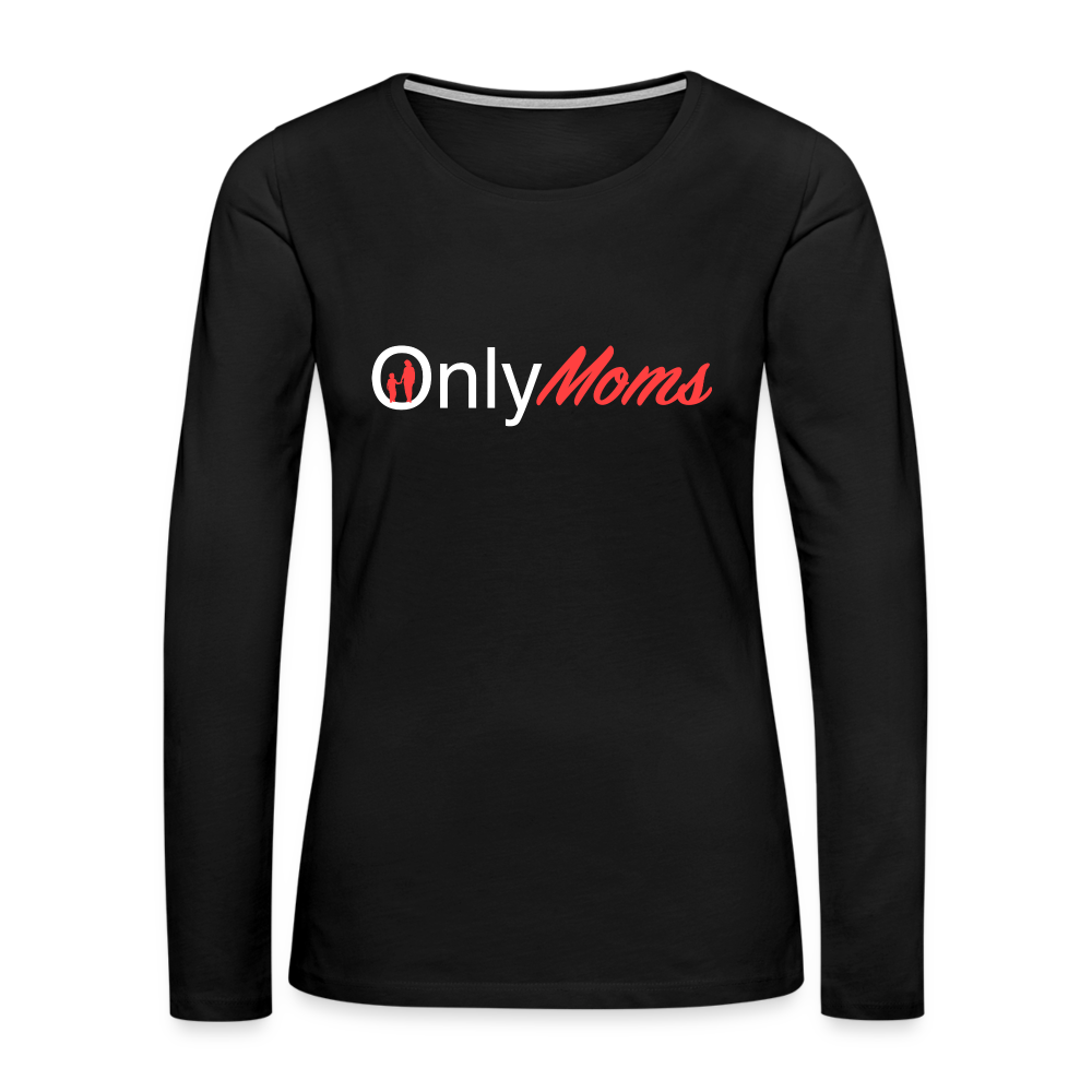 OnlyMoms - Premium Long Sleeve T-Shirt (White & Pink) - black