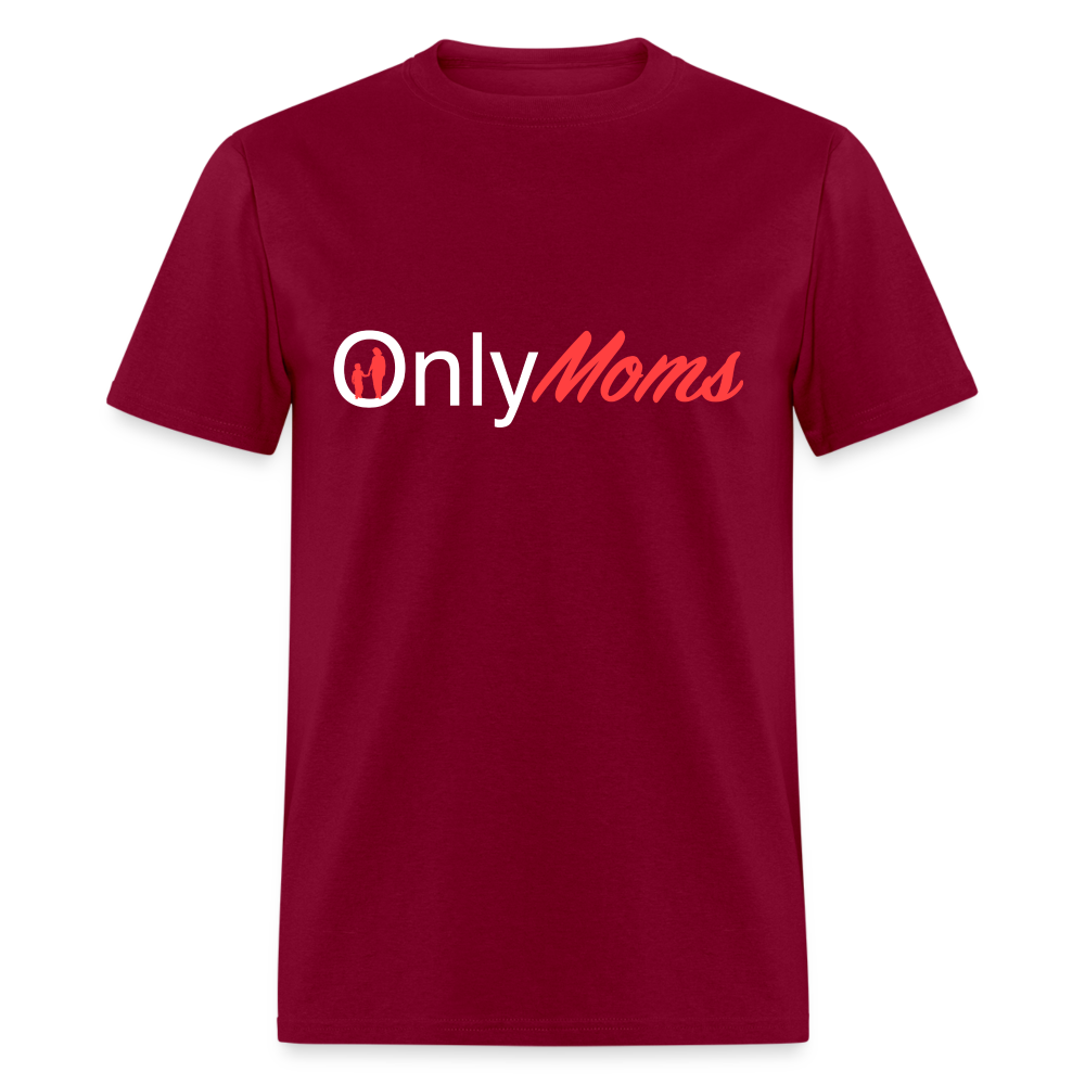 OnlyMoms - Classic T-Shirt (White & Pink) - burgundy