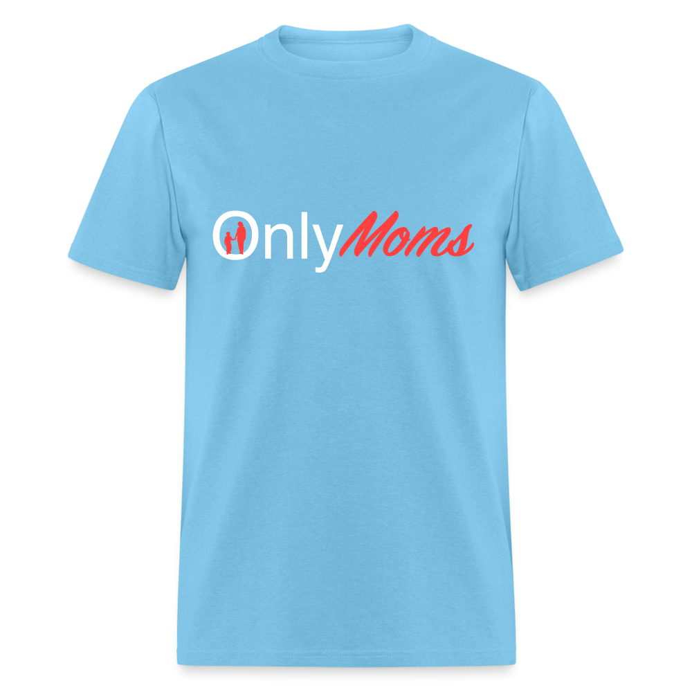 OnlyMoms - Classic T-Shirt (White & Pink) - aquatic blue