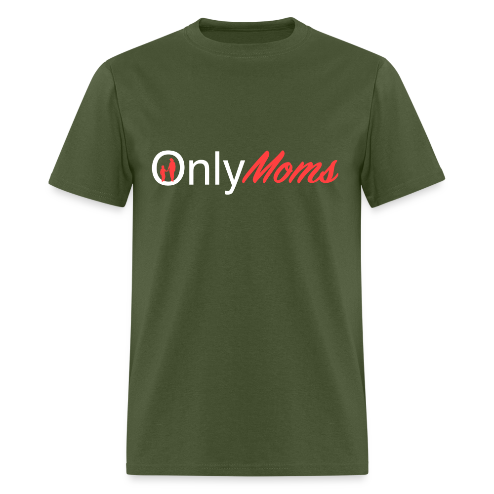 OnlyMoms - Classic T-Shirt (White & Pink) - military green