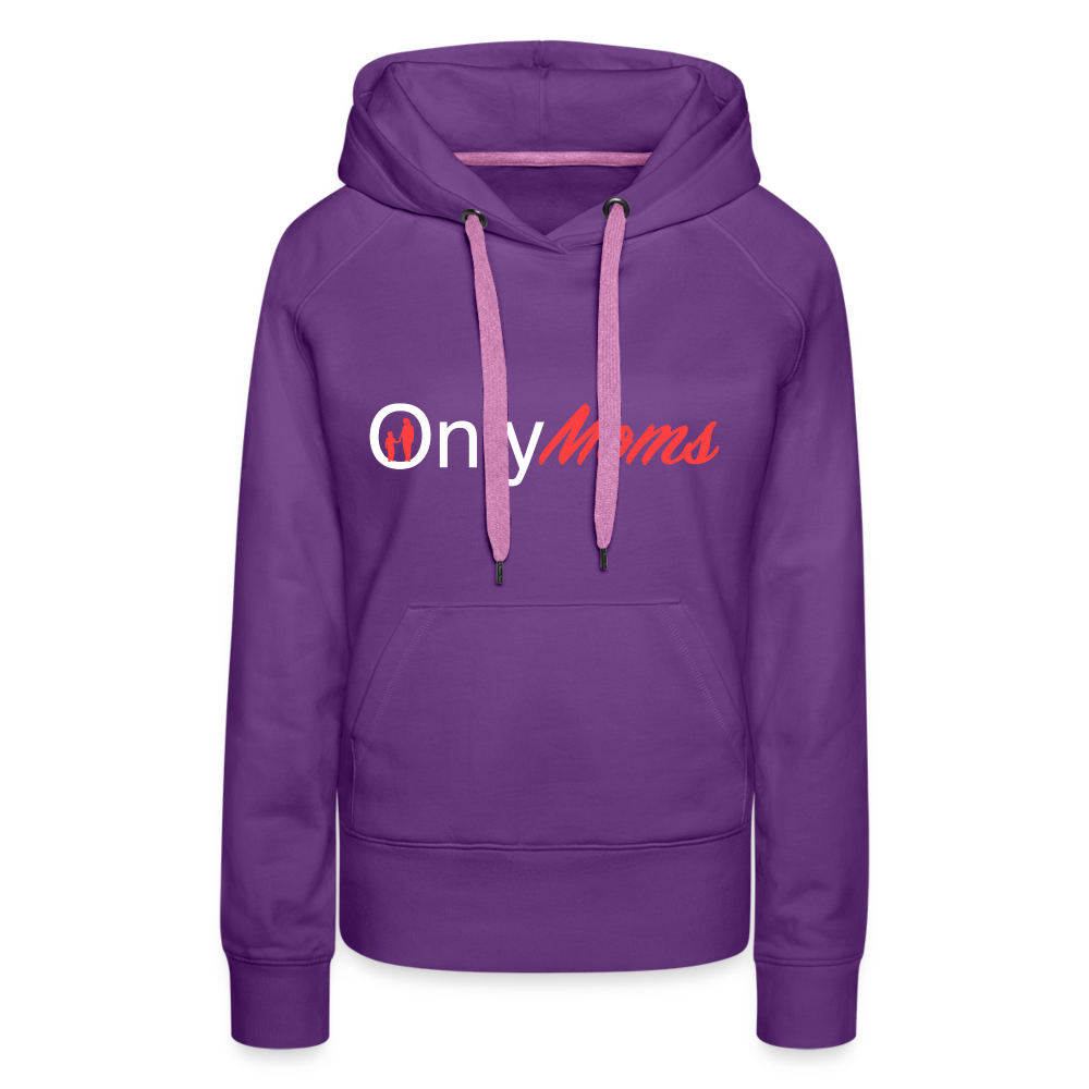 OnlyMoms - Premium Hoodie (White & Pink) - purple 