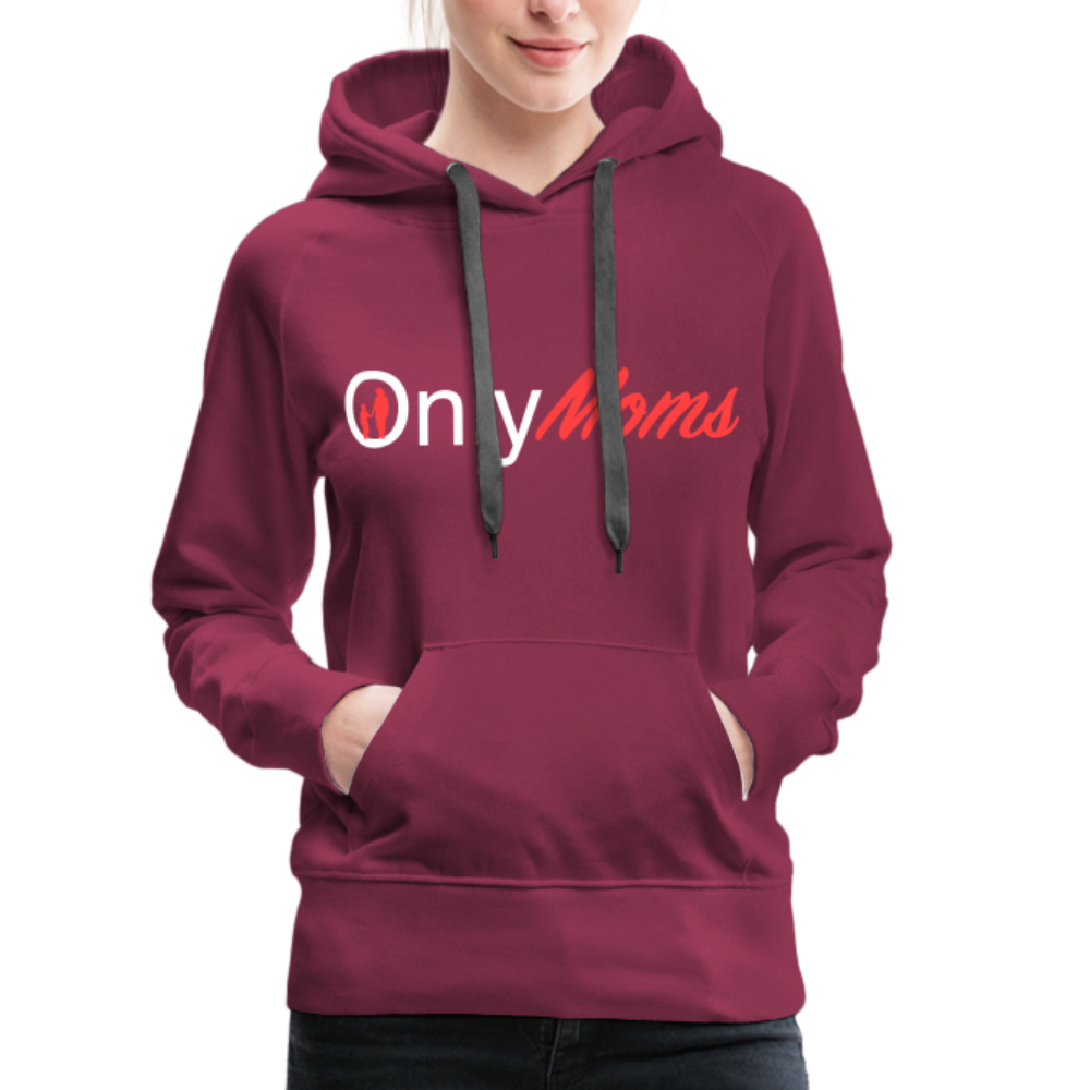 OnlyMoms - Premium Hoodie (White & Pink) - burgundy