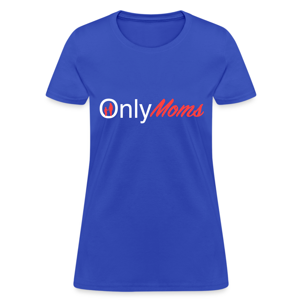 OnlyMoms - Women's T-Shirt (White & Pink) - royal blue