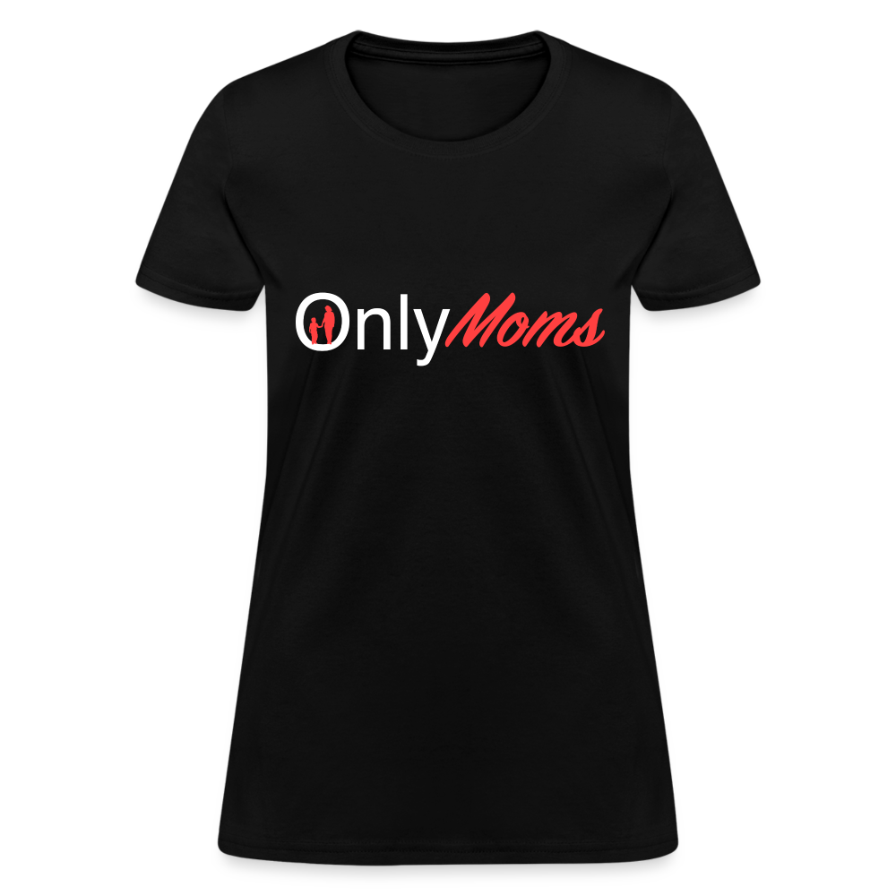 OnlyMoms - Women's T-Shirt (White & Pink) - black