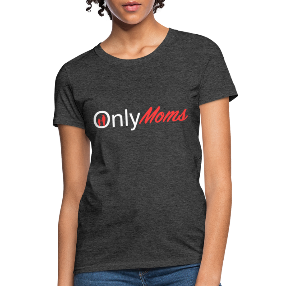 OnlyMoms - Women's T-Shirt (White & Pink) - heather black