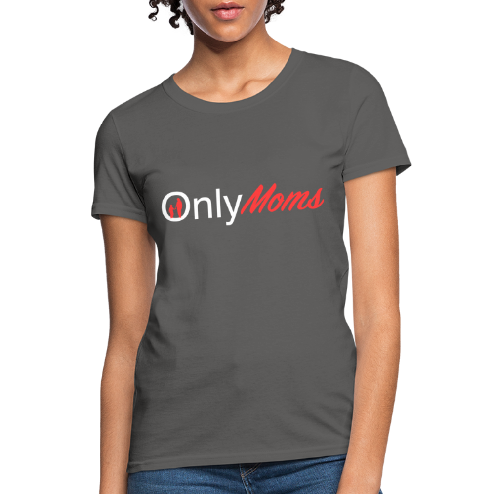 OnlyMoms - Women's T-Shirt (White & Pink) - charcoal