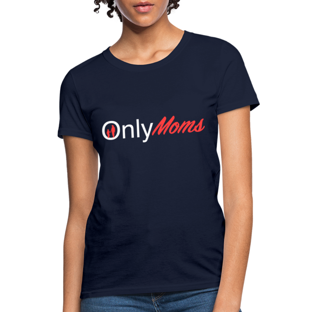OnlyMoms - Women's T-Shirt (White & Pink) - navy
