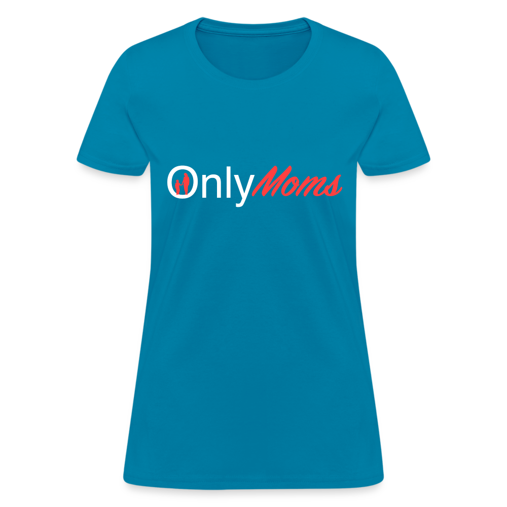 OnlyMoms - Women's T-Shirt (White & Pink) - turquoise