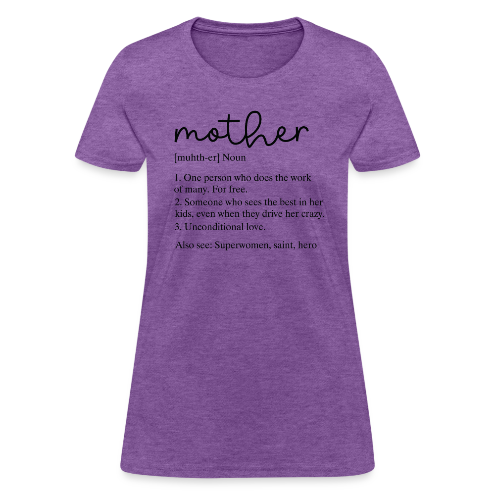 Definition of Mother Coutured T-Shirt (Black Letters) - purple heather