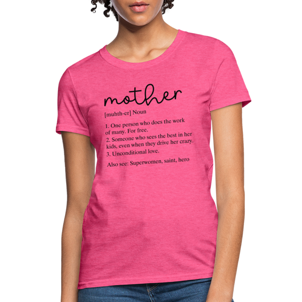 Definition of Mother Coutured T-Shirt (Black Letters) - heather pink