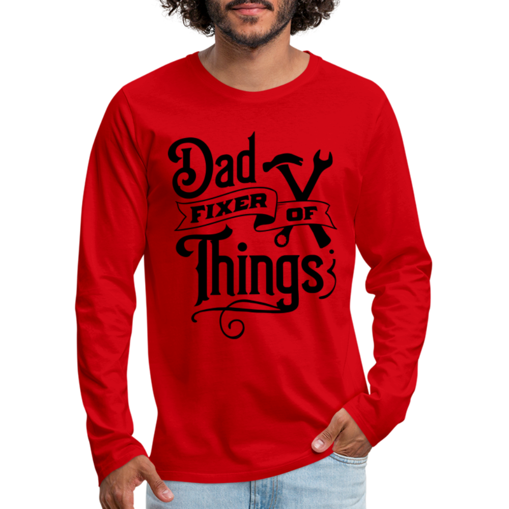 Dad Fixer of Things Premium Long Sleeve T-Shirt - red