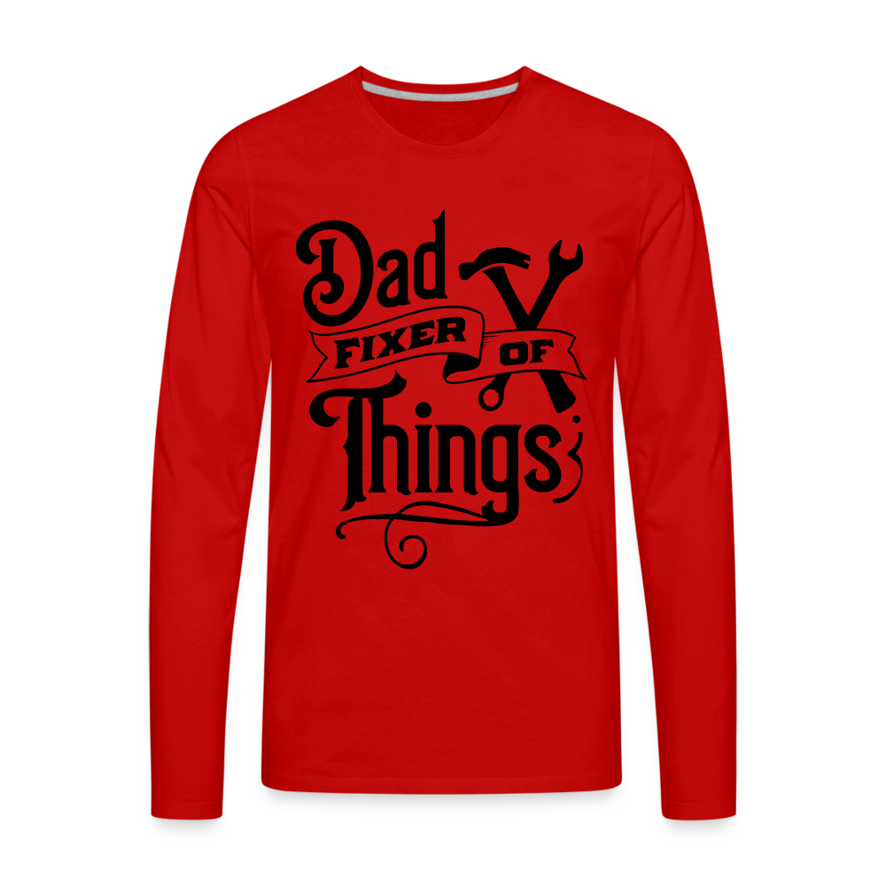 Dad Fixer of Things Premium Long Sleeve T-Shirt - red