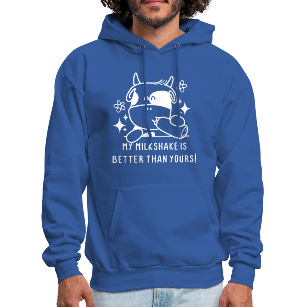 My Milkshake is Better Than Yours Hoodie (Funny Cow) - royal blue