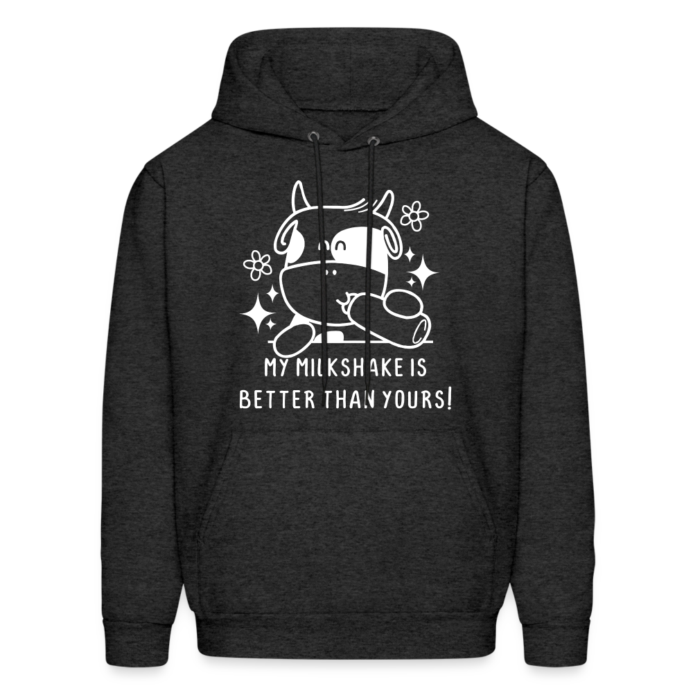 My Milkshake is Better Than Yours Hoodie (Funny Cow) - charcoal grey