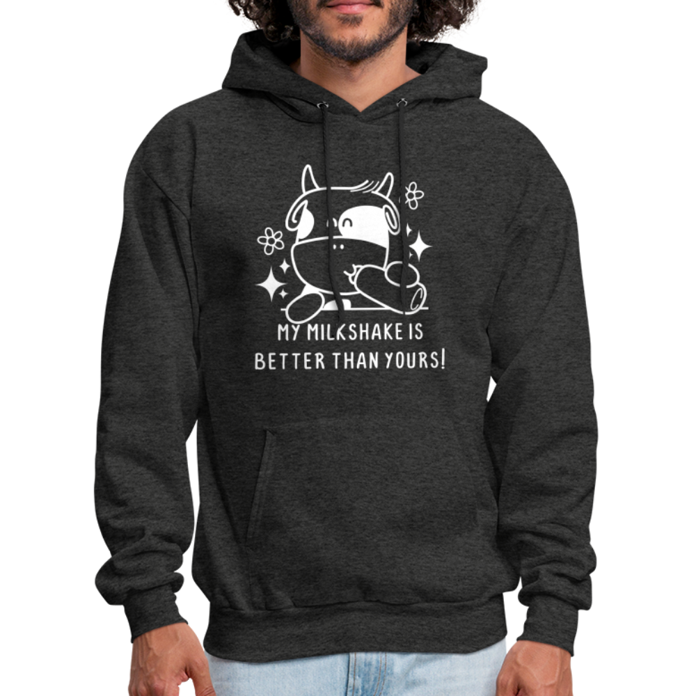 My Milkshake is Better Than Yours Hoodie (Funny Cow) - charcoal grey