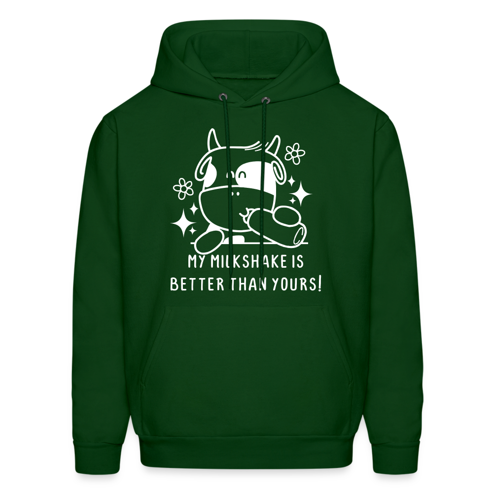 My Milkshake is Better Than Yours Hoodie (Funny Cow) - forest green