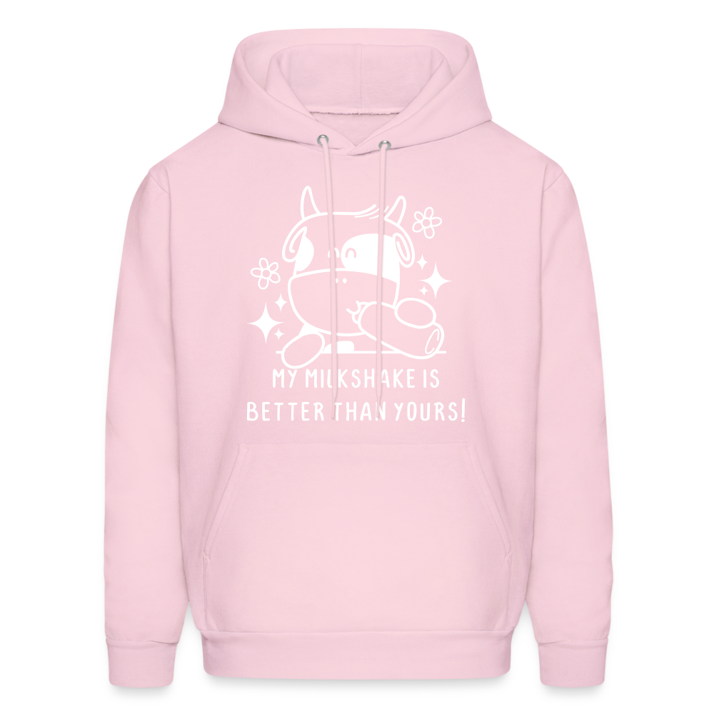 My Milkshake is Better Than Yours Hoodie (Funny Cow) - pale pink