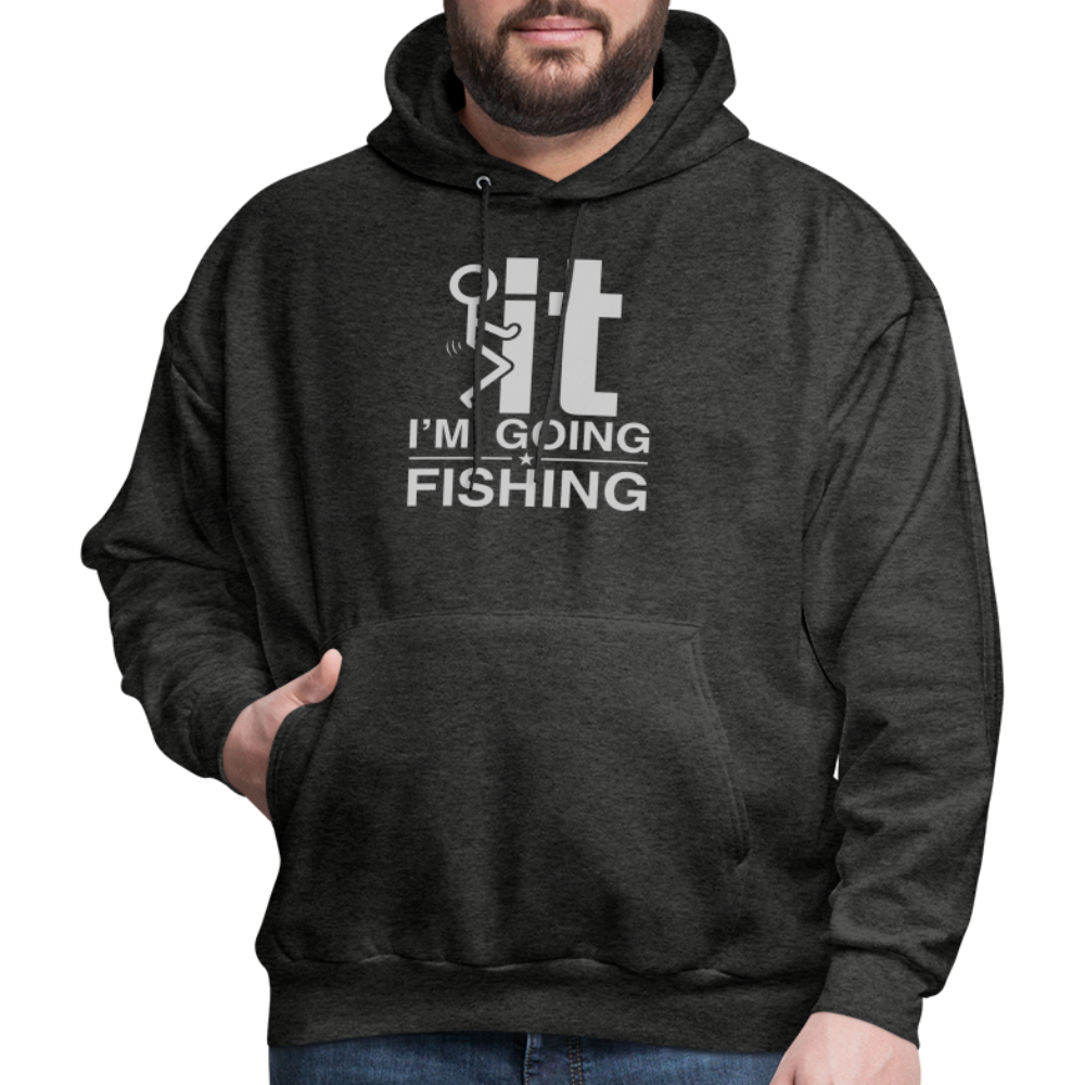 F It I'm Going Fishing Hoodie - charcoal grey