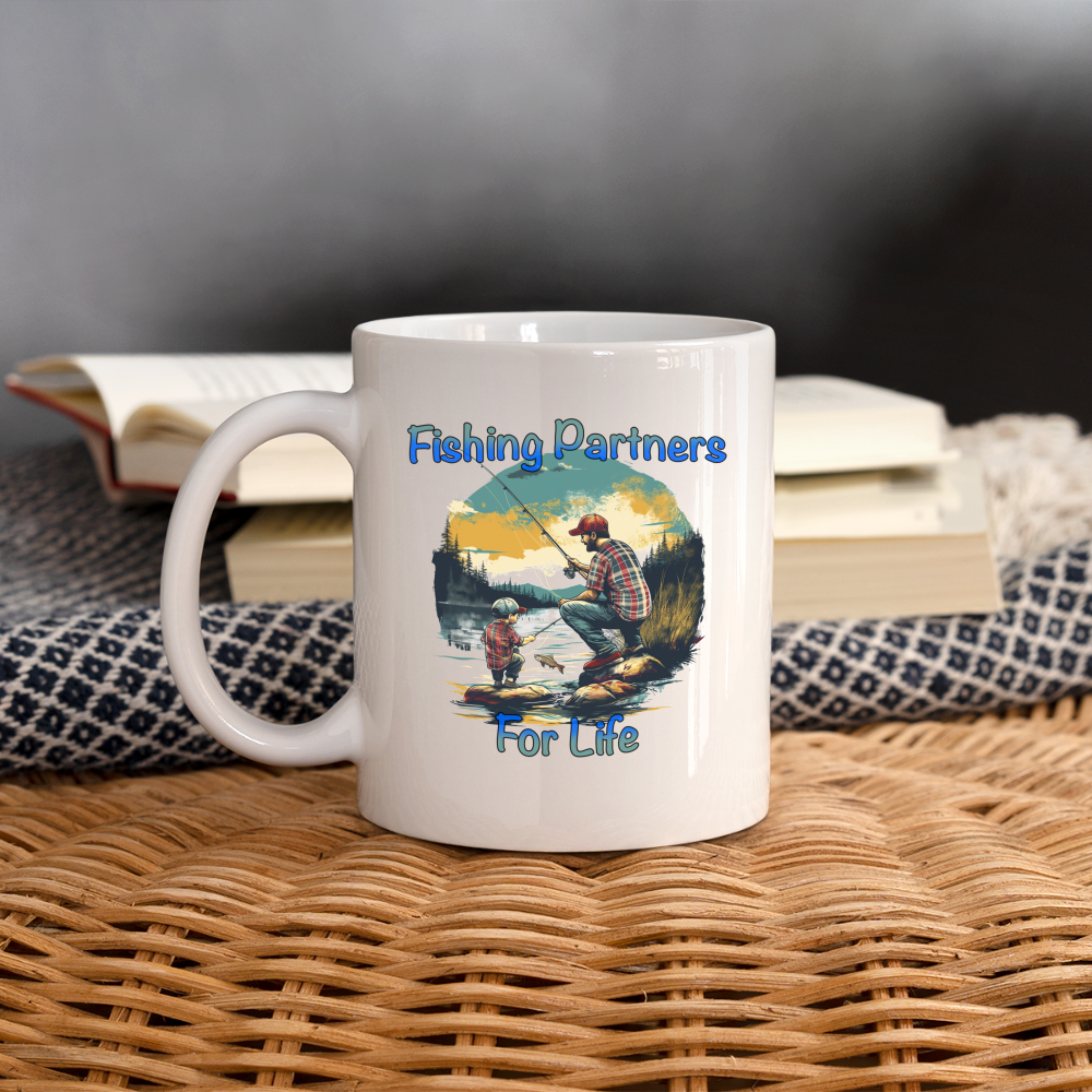 Father and Son Fishing Partners for Life Coffee Mug - white