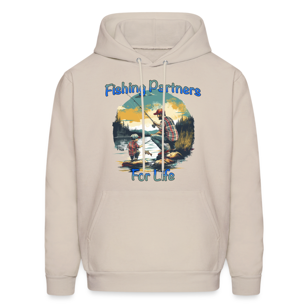 Father and Son Fishing Partners for Life Hoodie - Sand
