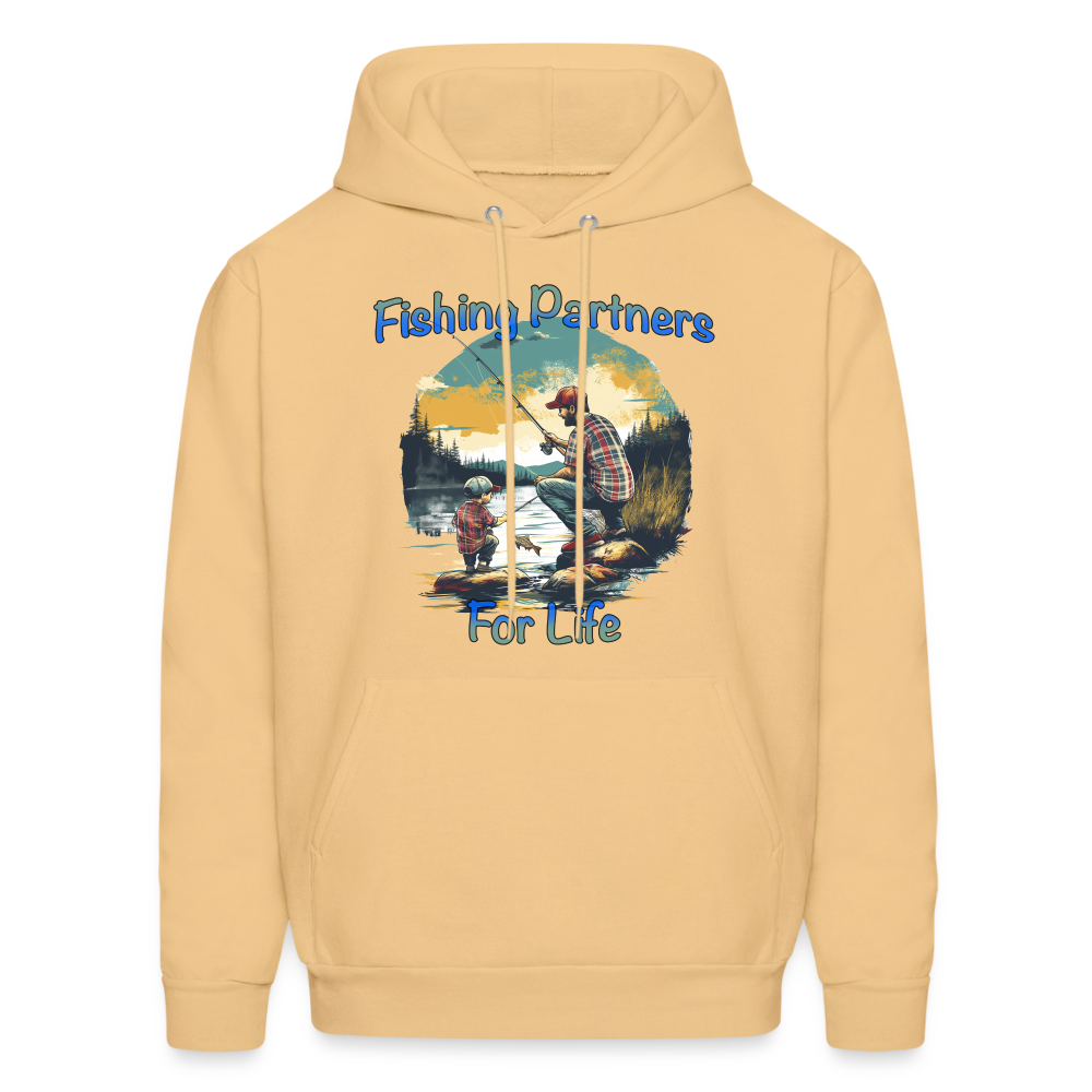Father and Son Fishing Partners for Life Hoodie - light yellow