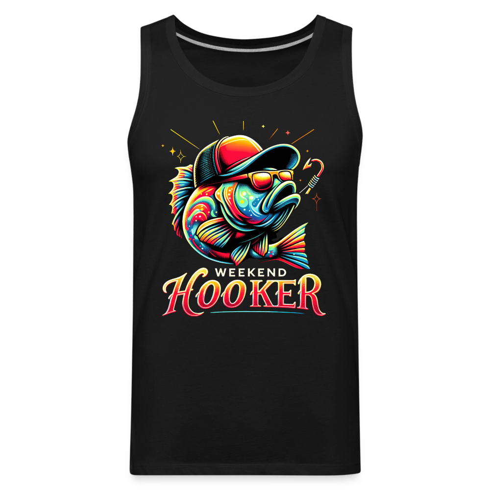 Weekend Hooker Men’s Premium Tank Top (Fishing) - black