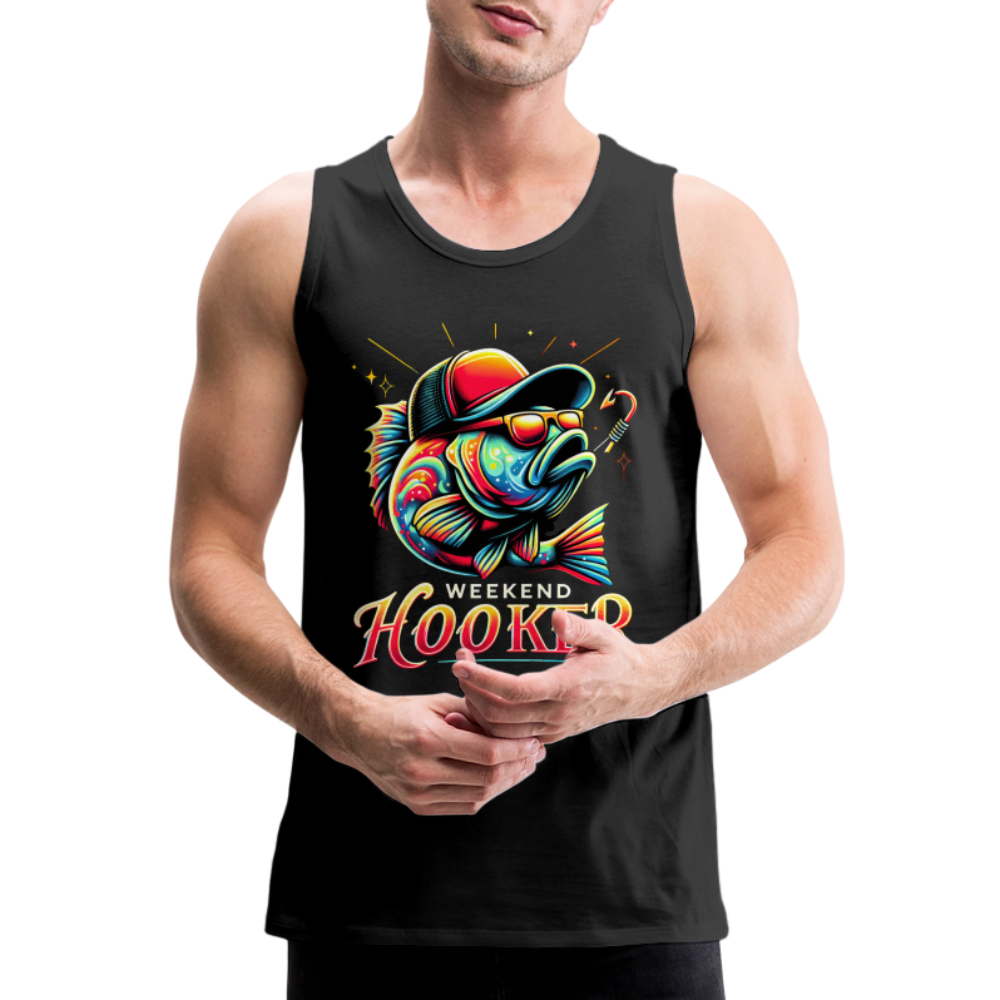 Weekend Hooker Men’s Premium Tank Top (Fishing) - black