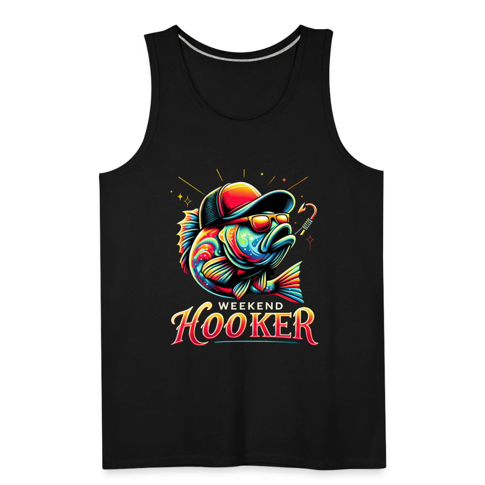 Weekend Hooker Men’s Premium Tank Top (Fishing) - black