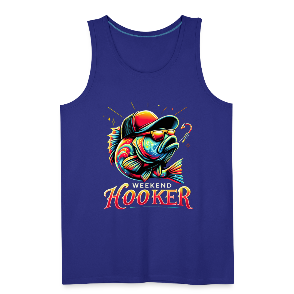 Weekend Hooker Men’s Premium Tank Top (Fishing) - royal blue