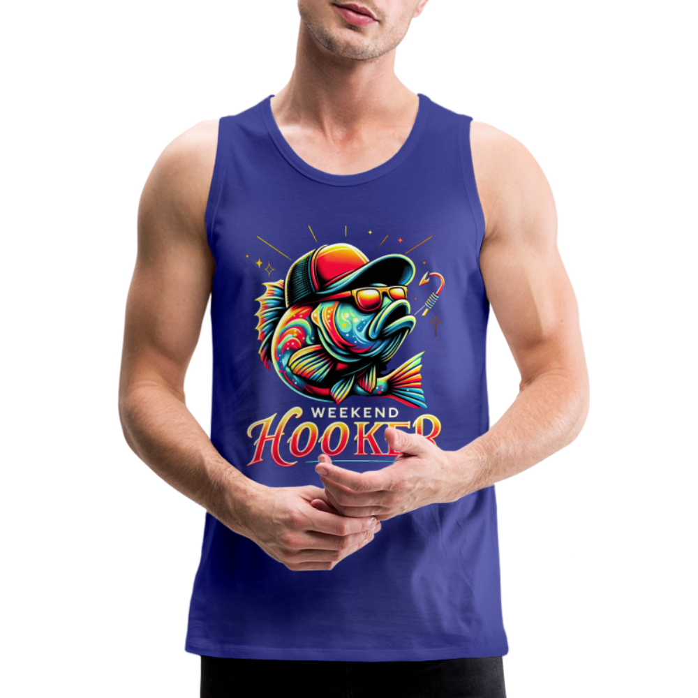 Weekend Hooker Men’s Premium Tank Top (Fishing) - royal blue